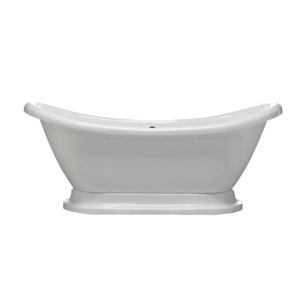 Monterrey 63'' Acrylic DblSlipper Tub on Base, White