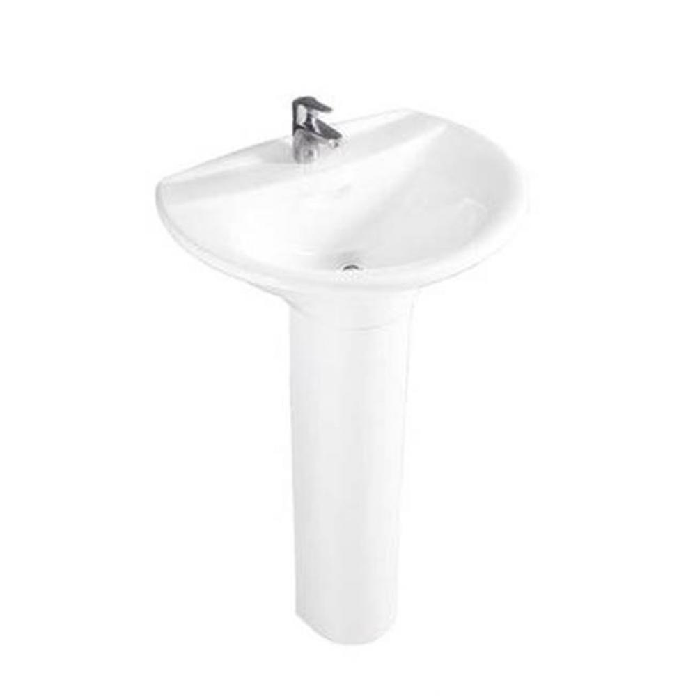 Venice 650 Pedestal Lavatory4'' Centerset, White