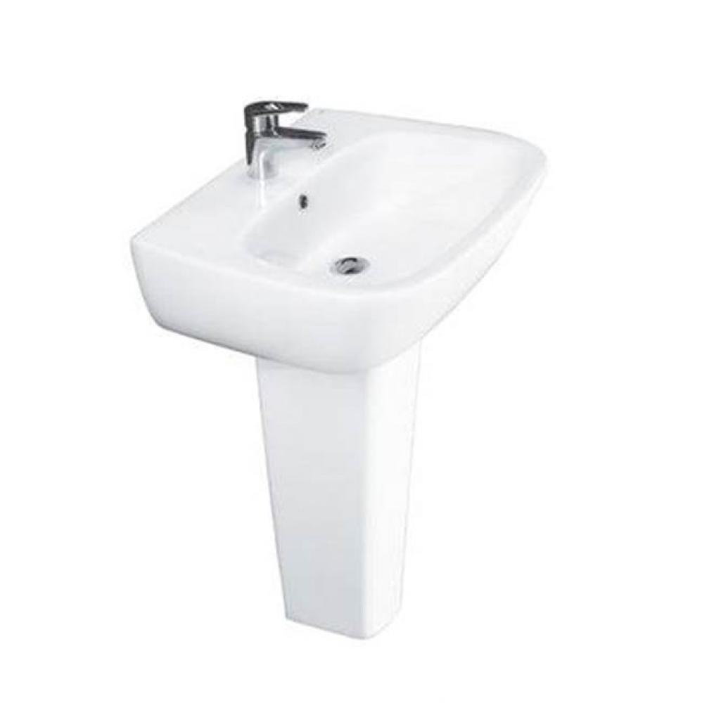 Elena 500 Pedestal Lavatory 4'' Centerset, White