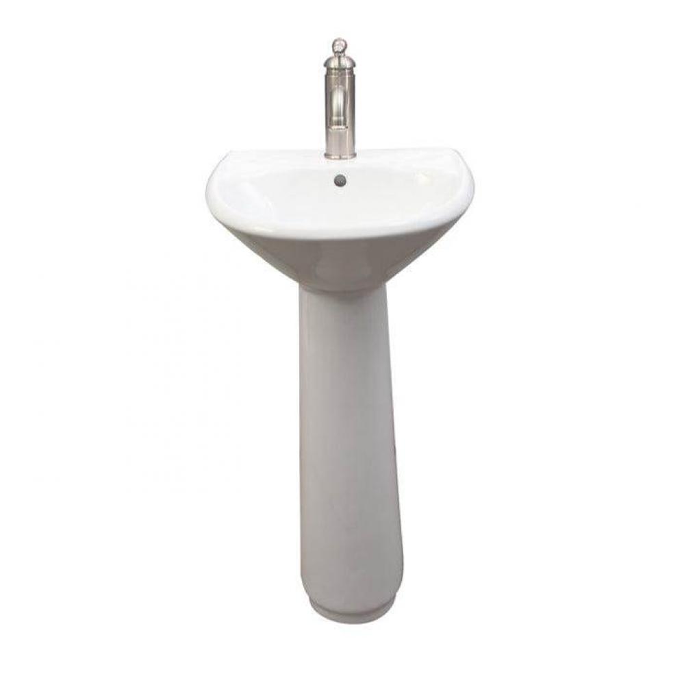 Gair Pedestal Lavatory 1 Faucet Hole,White