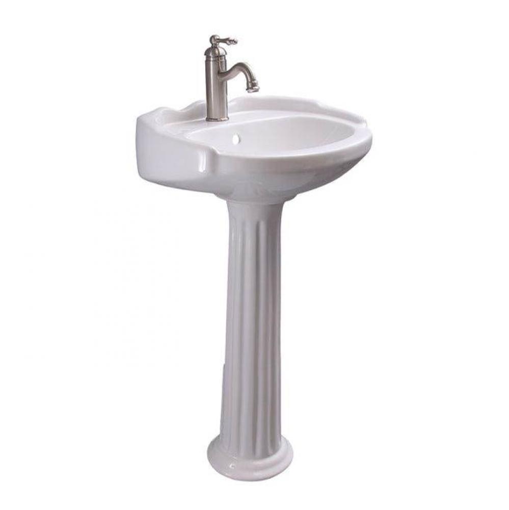 Silvi 20'' Pedestal Lavatory 4'' Center Set,White