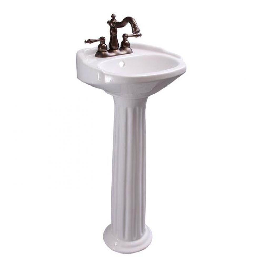 Silvi 15'' Pedestal Lavatory 1 Faucet Hole,White