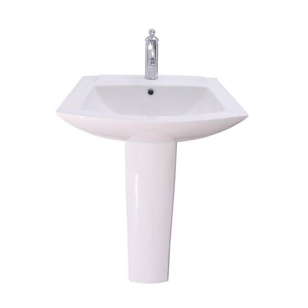 Burke Pedestal for 4'' ccHole, Overflow, White