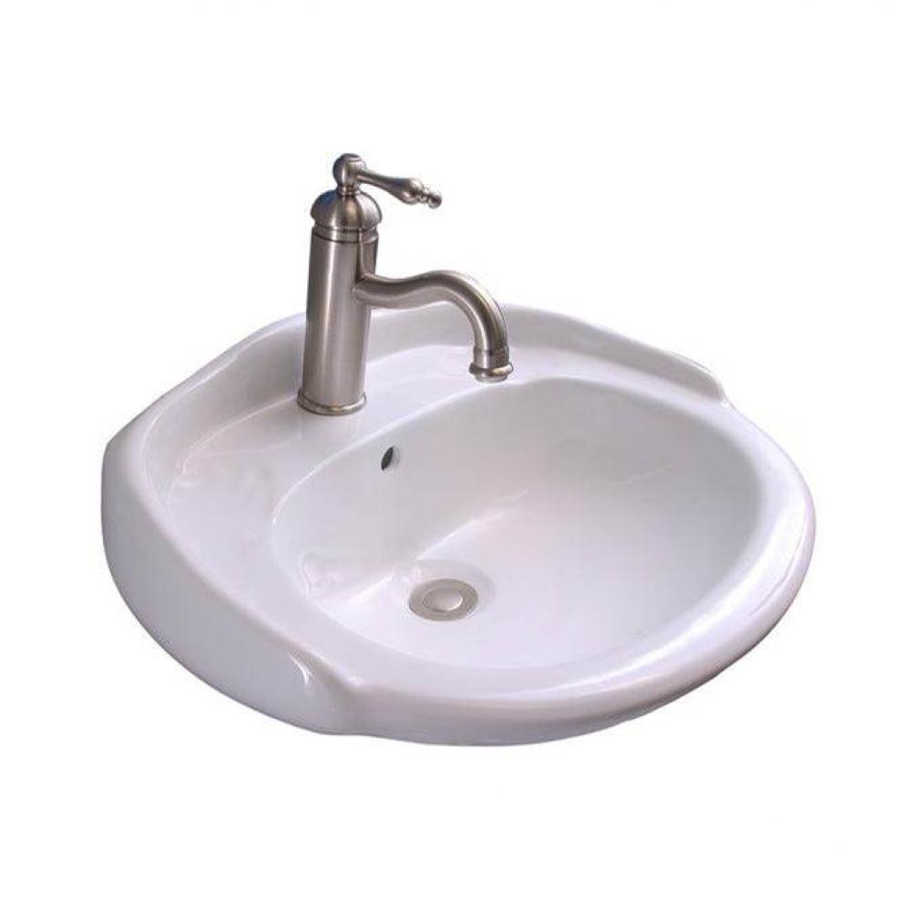 Arianne 19'' Wall Hung w/OF 1 Faucet Hole, White