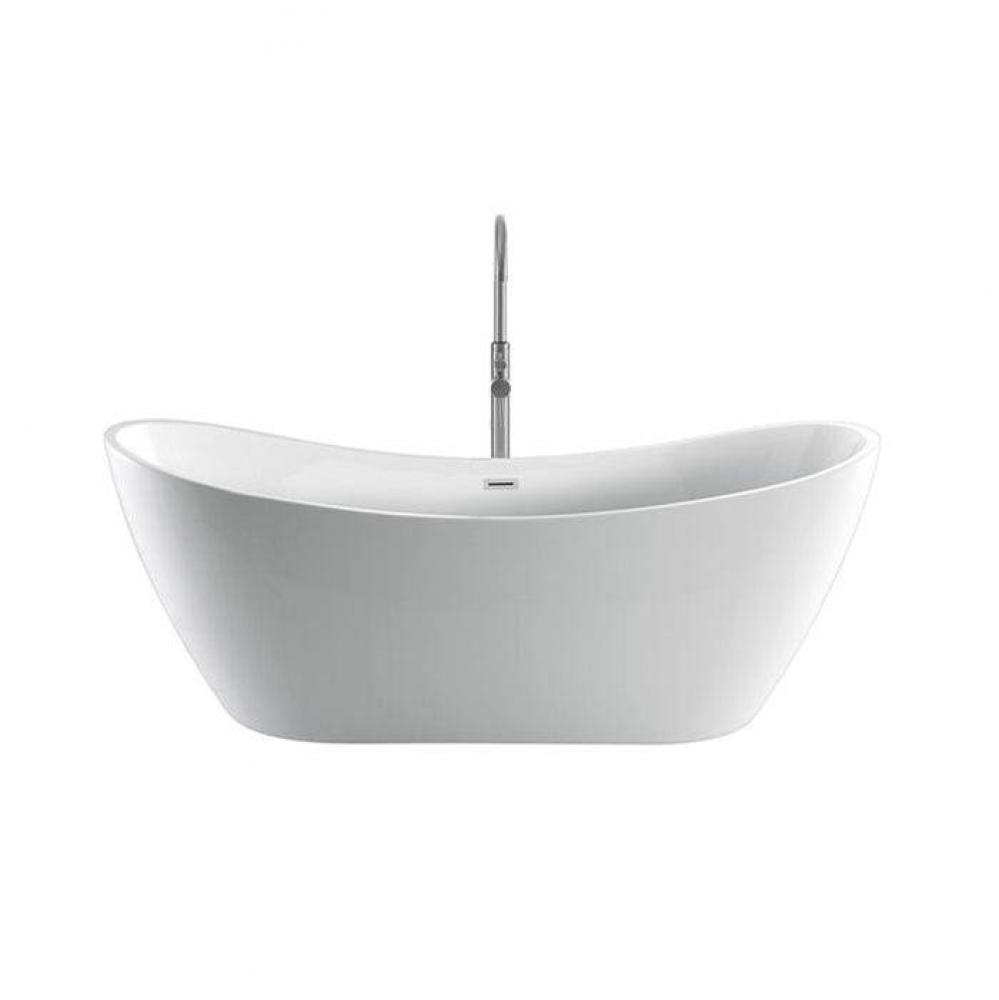 Nyx 72'' AC Freestanding Tub White,w/Internal Drain-OF CP