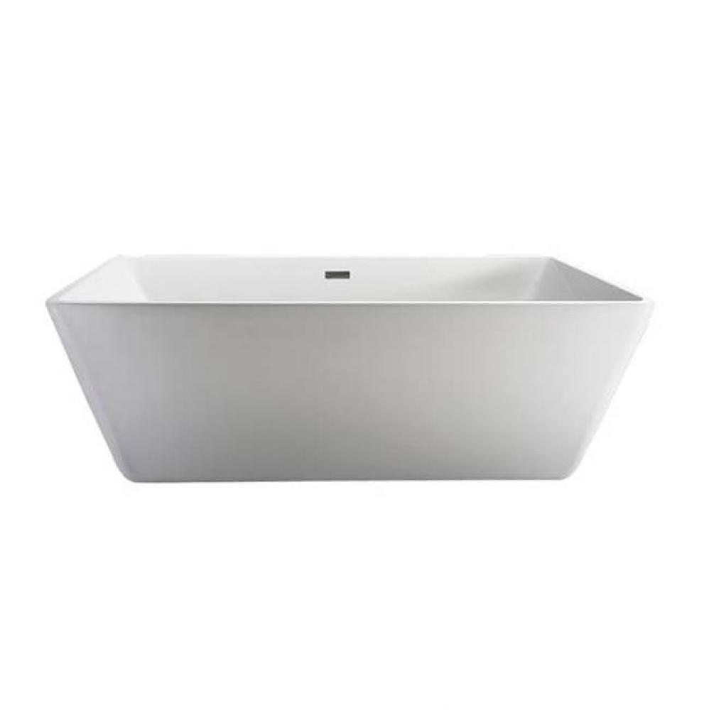 Vaughn 71'' AC Rect Tub WH, Internal drain-OF CP