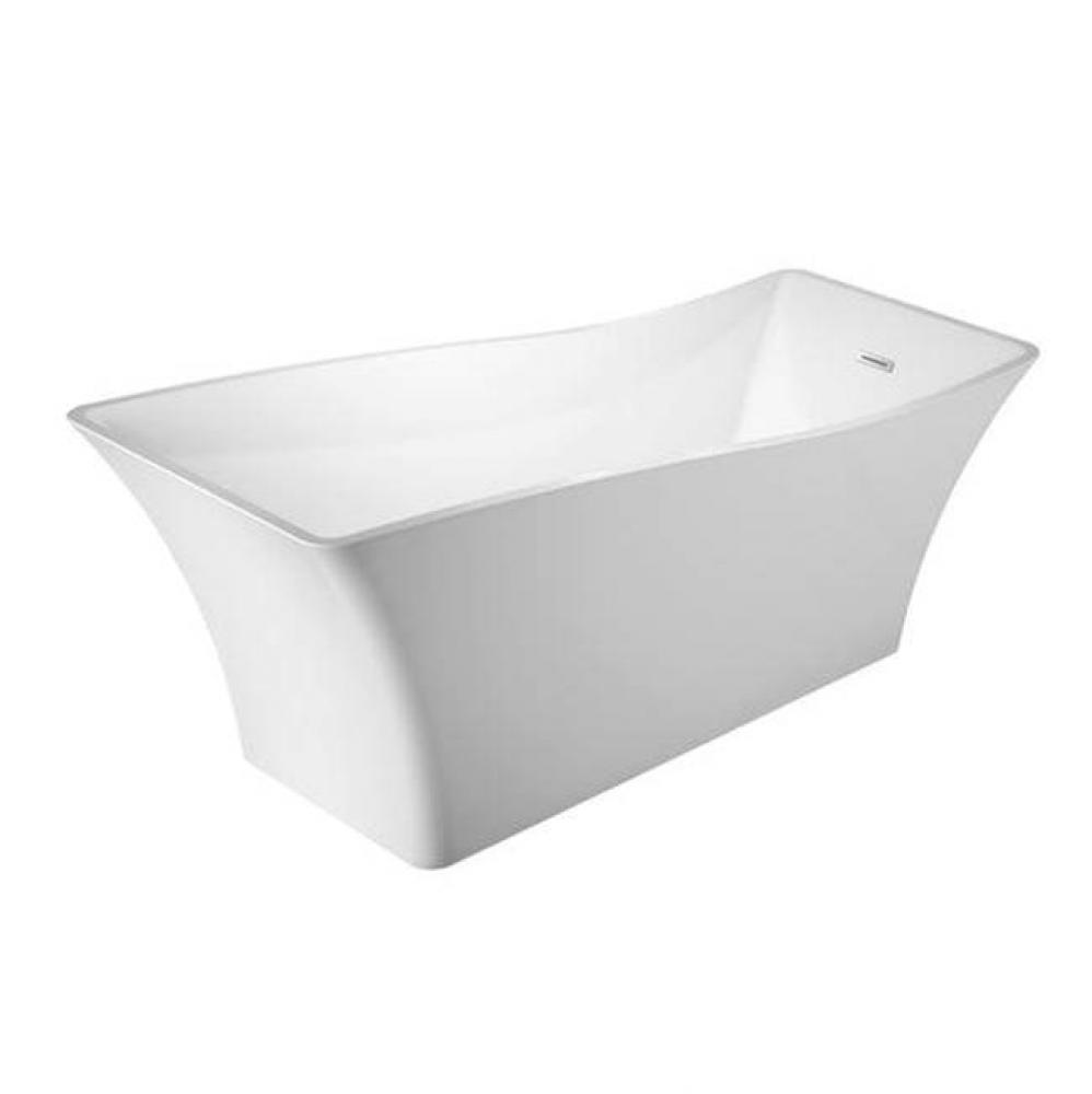 Melanie Acrylic Slipper Tub WH 68'', w/Internal Drain Pipe, CP