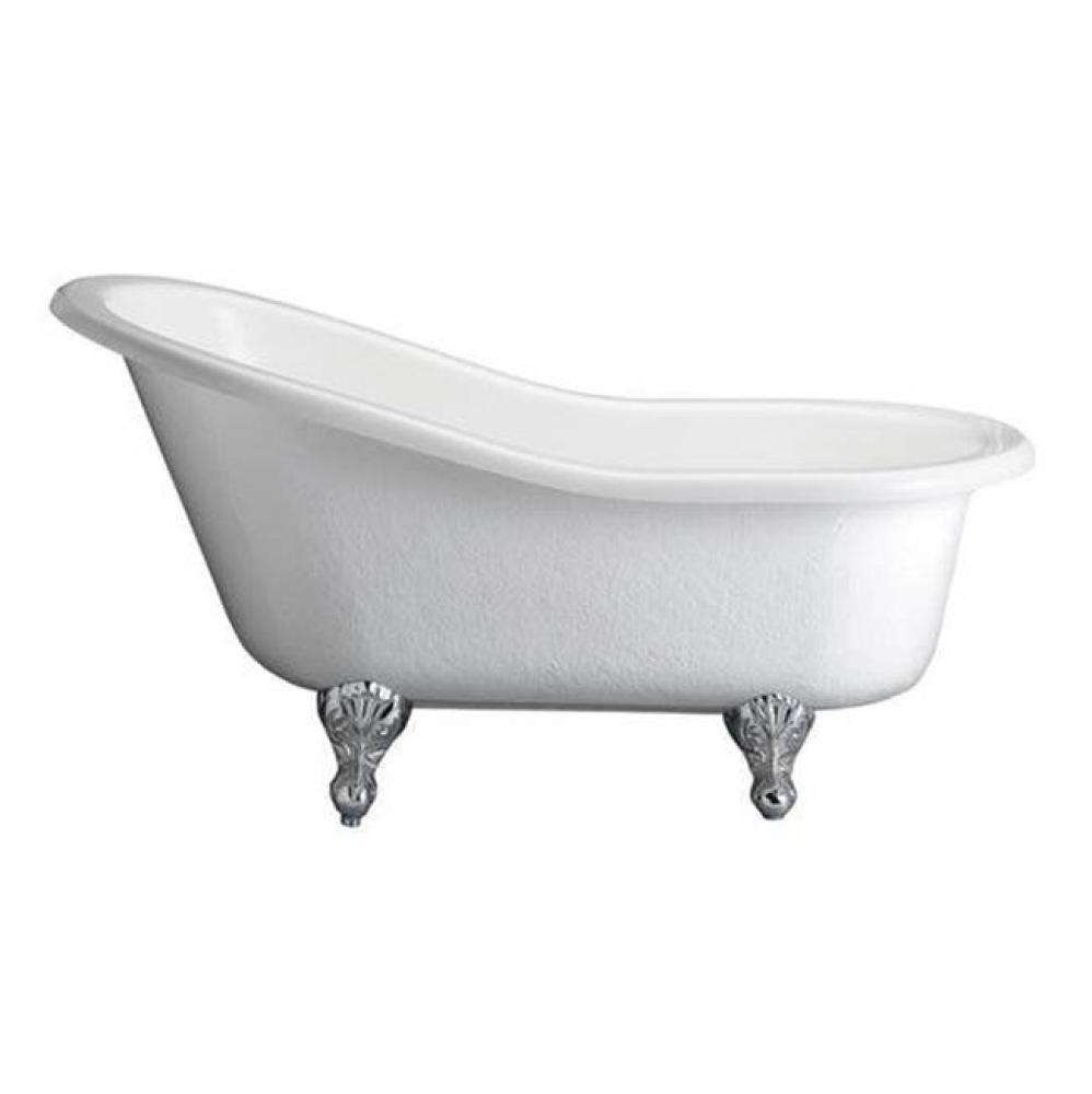 Estelle Acrylic Slipper Tub WH60'', No Holes, PB Feet