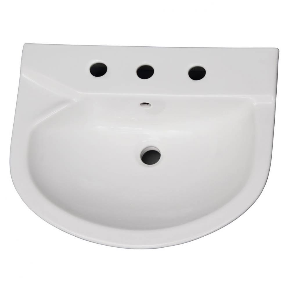 Anabel 630 Ped Lav Basin 8'' Widespread, White