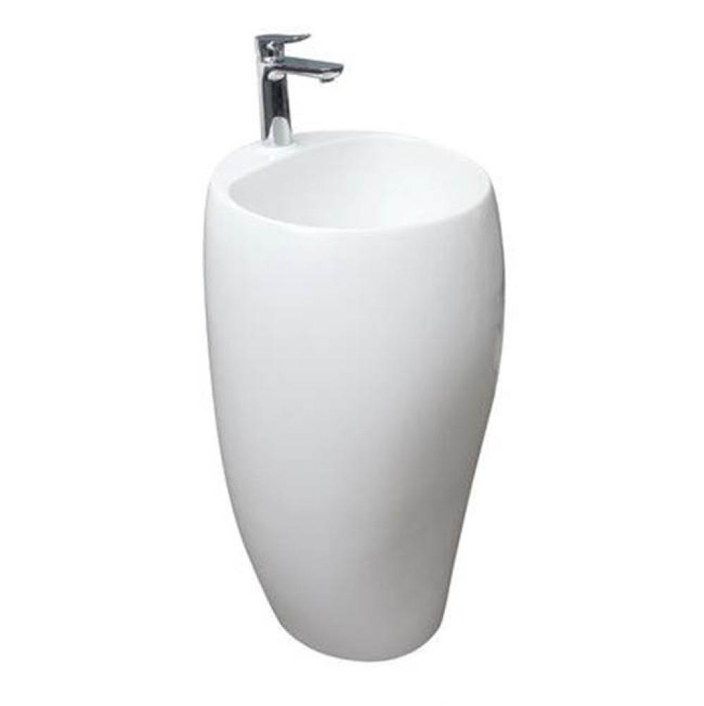 Cloud 19-3/8'' Pedestal Lav,1- Hole,Fireclay,W/Waste Cover,WH