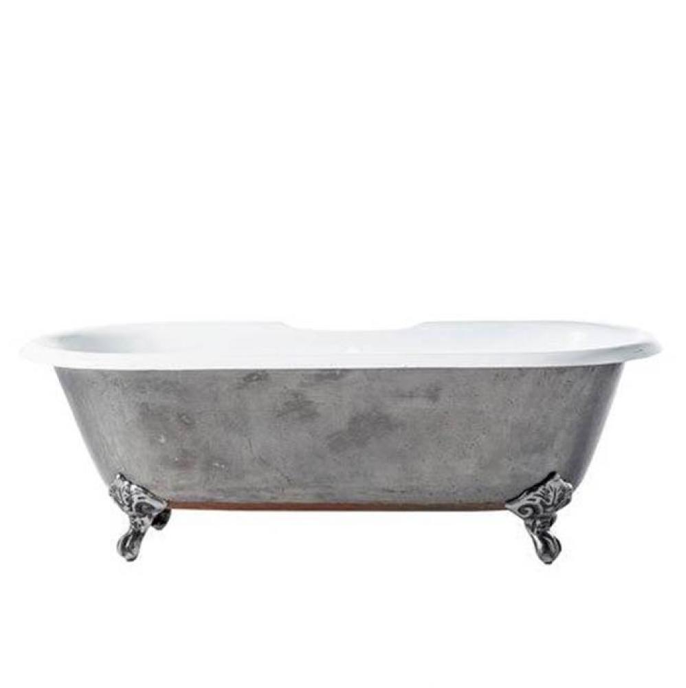 Doyle 67''CI Tub W/O Holes,FEETW/OF,Ext Polished, Inside WH