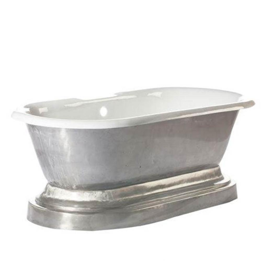 Doyle 67''CI Tub W/O Holes,BaseW/OF,Ext Polished, Inside WH