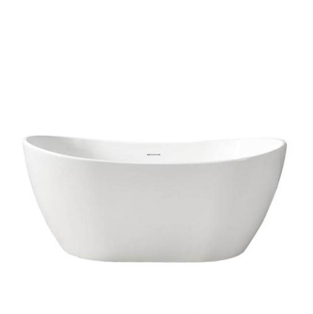 Edison 56'' Resin FreestandingTub, White Matte, No Holes