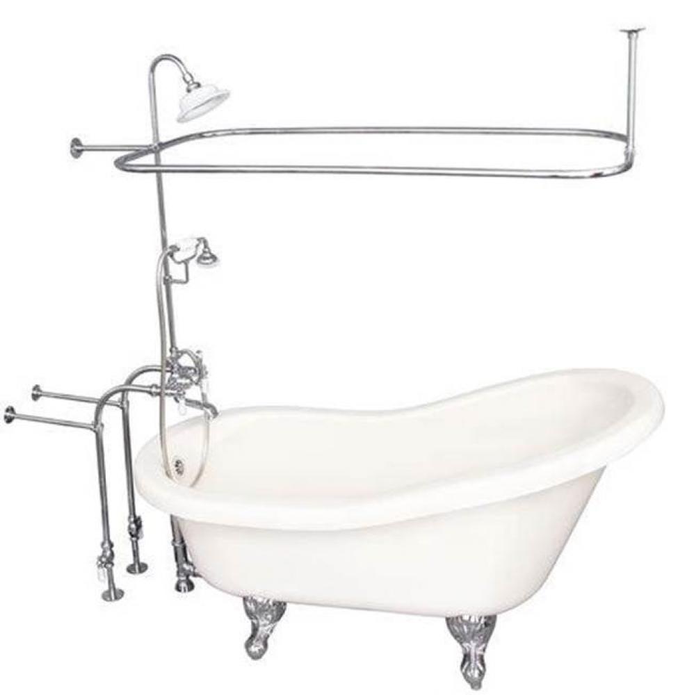 Tub Kit 60'' AC Slipper, ShwrUnit, Supplies, Drain-Chrome