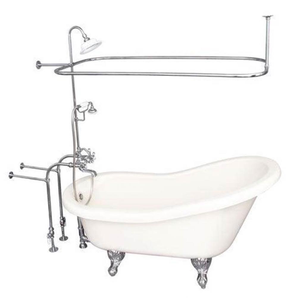 Tub Kit 60'' AC Slipper, ShwrUnit, Supplies, Drain-Chrome