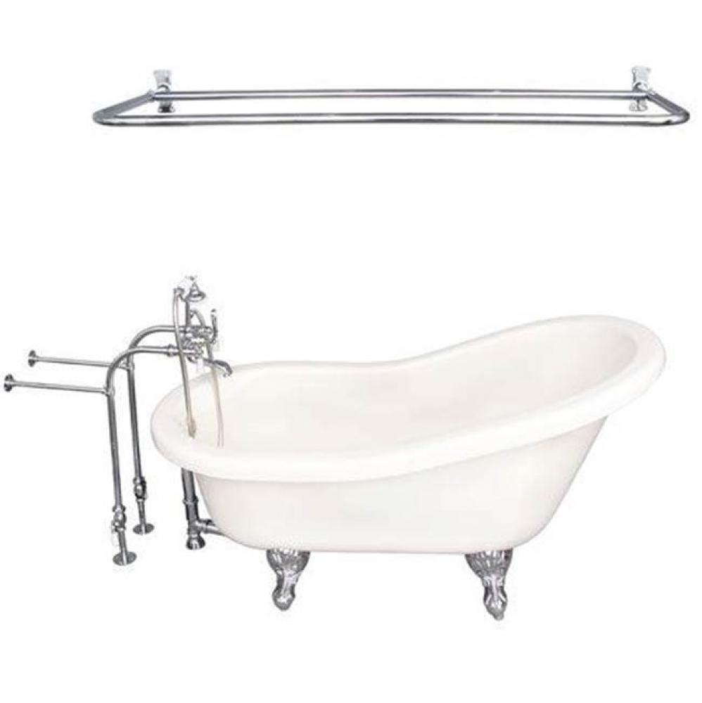 Tub Kit 60'' AC Slipper, ShwrRd,Filler,Supplies,Drain-Chrm