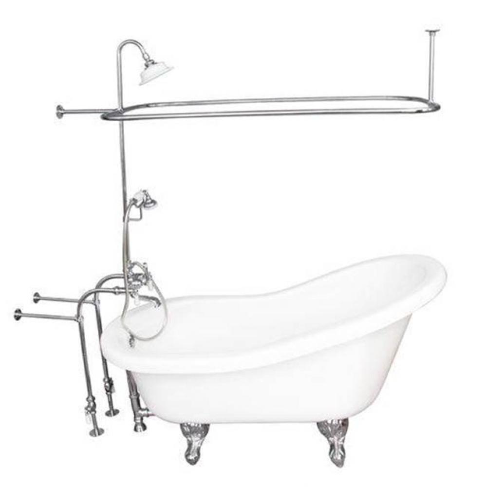 Tub Kit 60'' AC Slipper, ShwrUnit, Supplies, Drain-Chrome