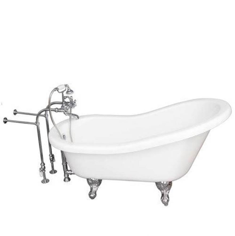 Tub Kit 67'' AC Slipper, TubFiller, Supplies, Drain-Chrome