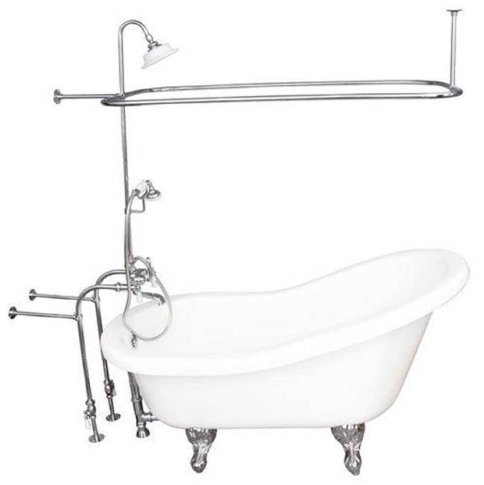 Tub Kit 67'' AC Slipper,ShwrUnit, Supplies, Drain-Chrome