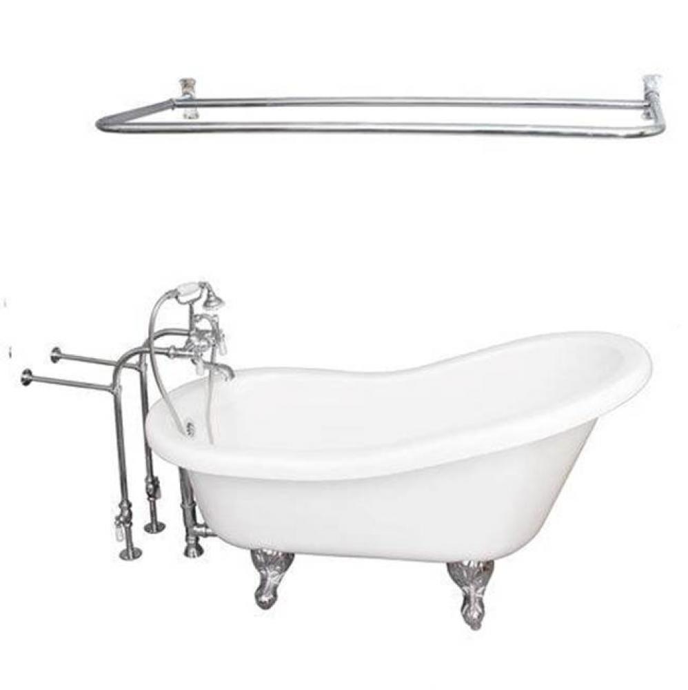 Tub Kit 67'' AC Slipper,Filler,Shwr Rod,Supplies,Drain-Chrm