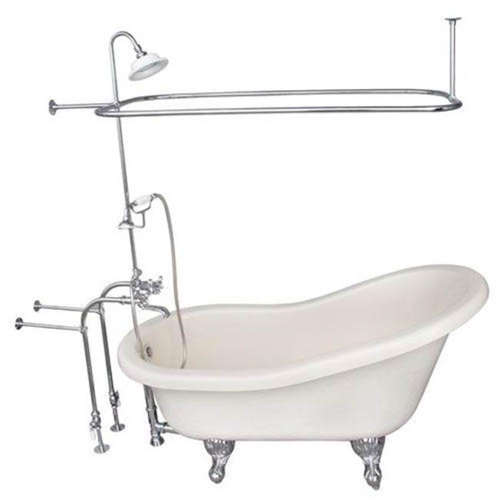 Tub Kit 60'' AC Slipper, ShwrUnit, Supplies, Drain-Chrome