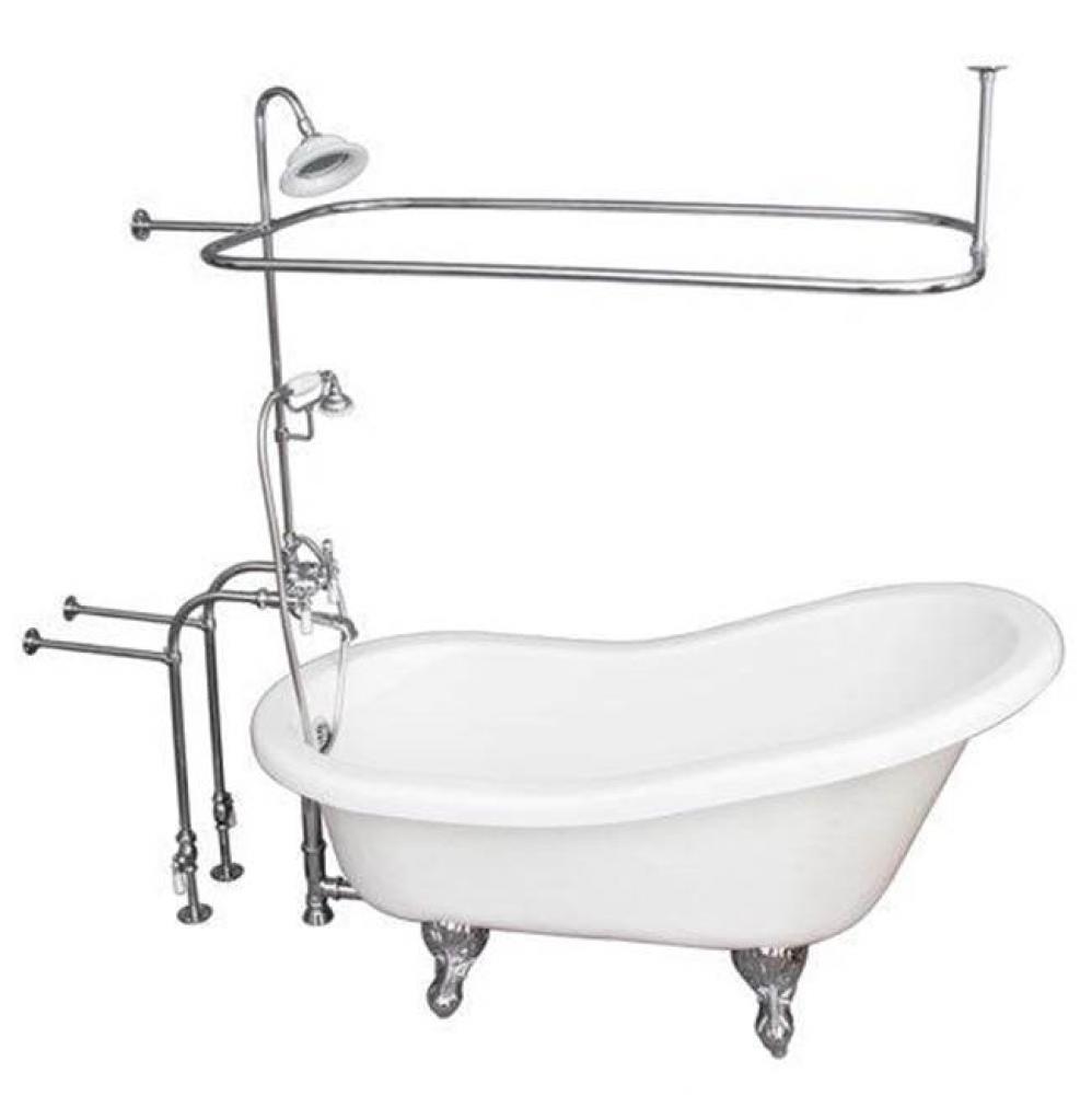 Tub Kit 60'' AC Slipper, ShwrUnit, Supplies, Drain-Chrome