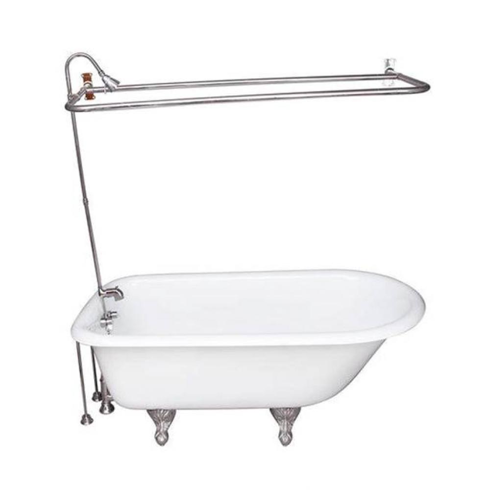 Tub Kit 67'' CI Roll Top, ShwrUnit, Supplies, Drain-Chrome