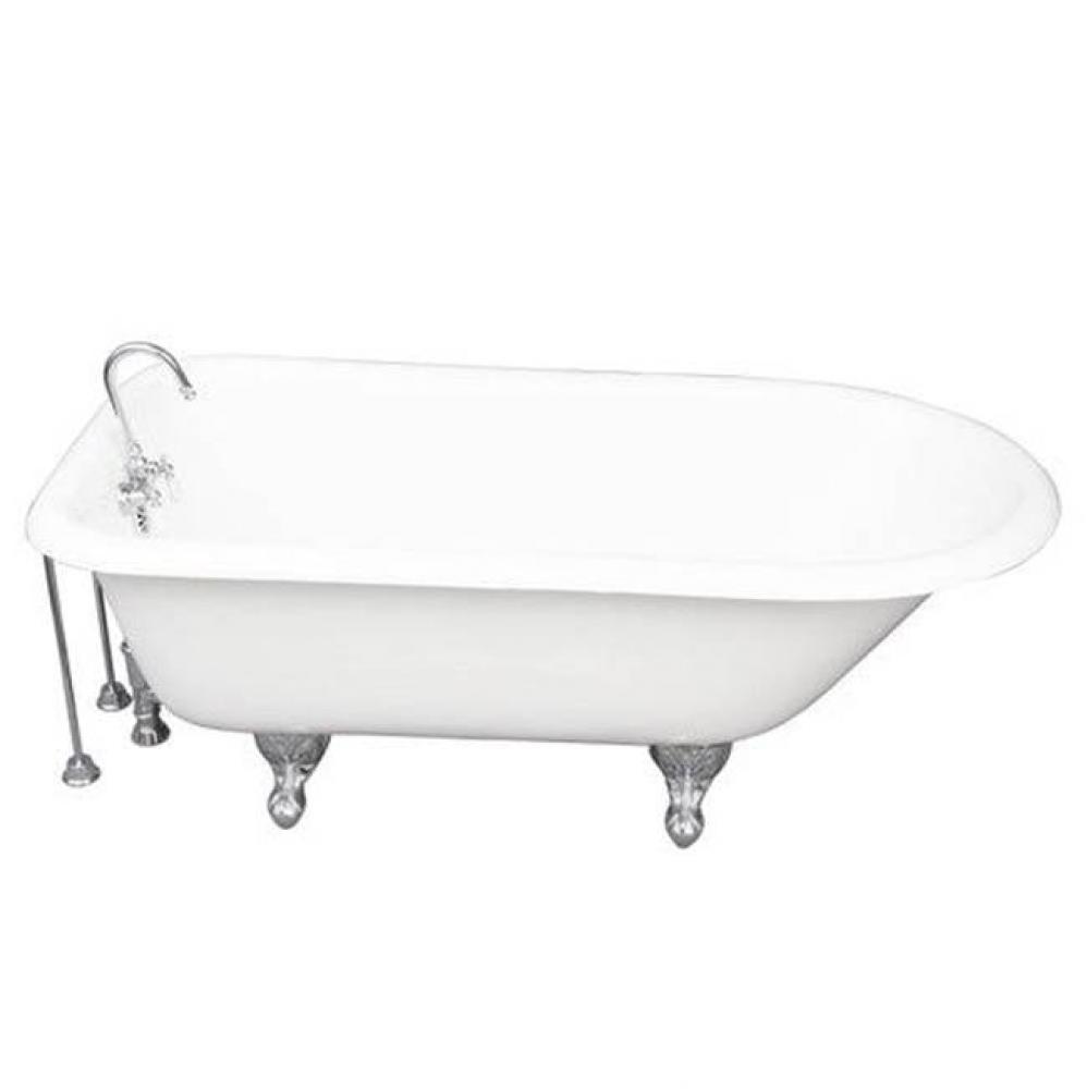 Tub Kit 67'' CI Roll Top, TubFiller, Supplies, Drain-Chrome