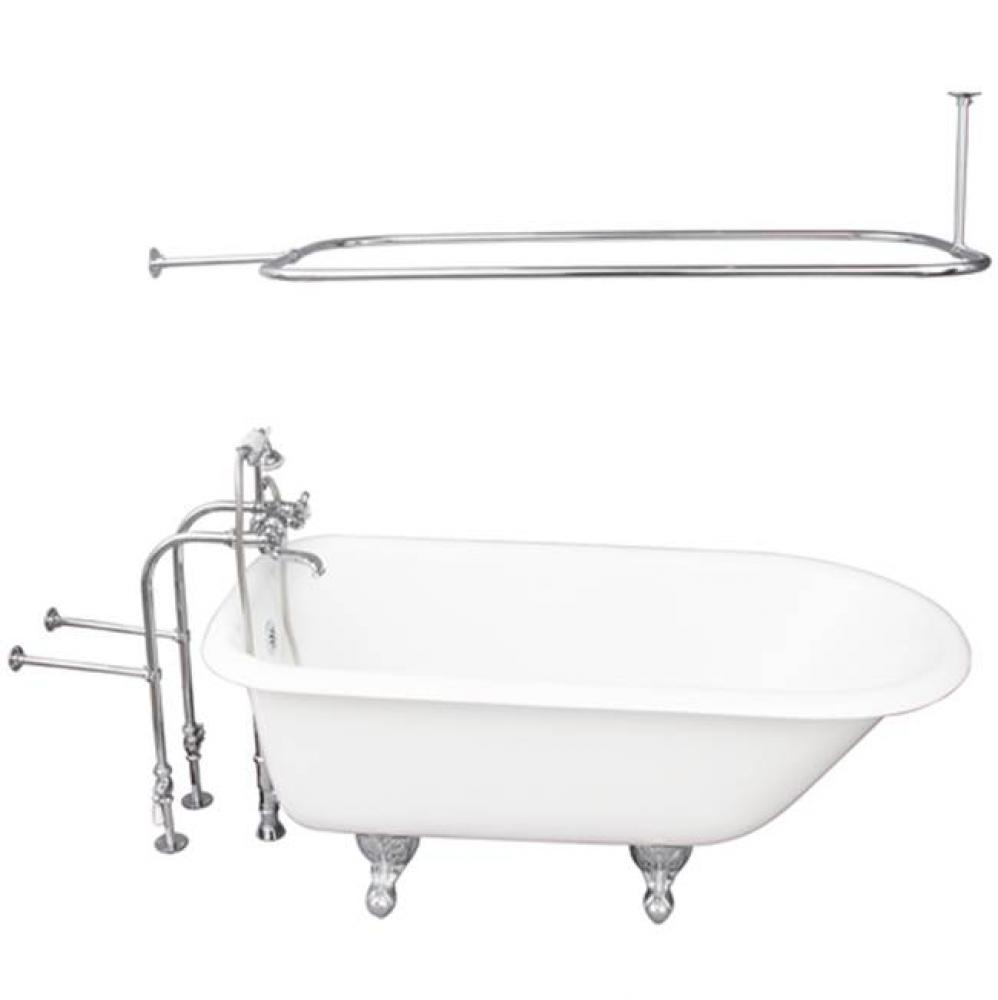 Tub Kit 67'' CI Roll Top, ShwrRd,Filler,Supplies,Drain-Chrm