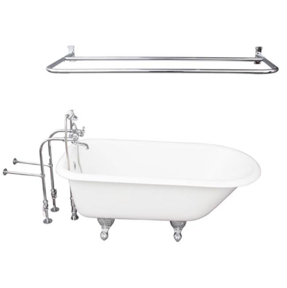 Tub Kit 67'' CI Roll Top, ShwrRd,Filler,Supplies,Drain-Chrm