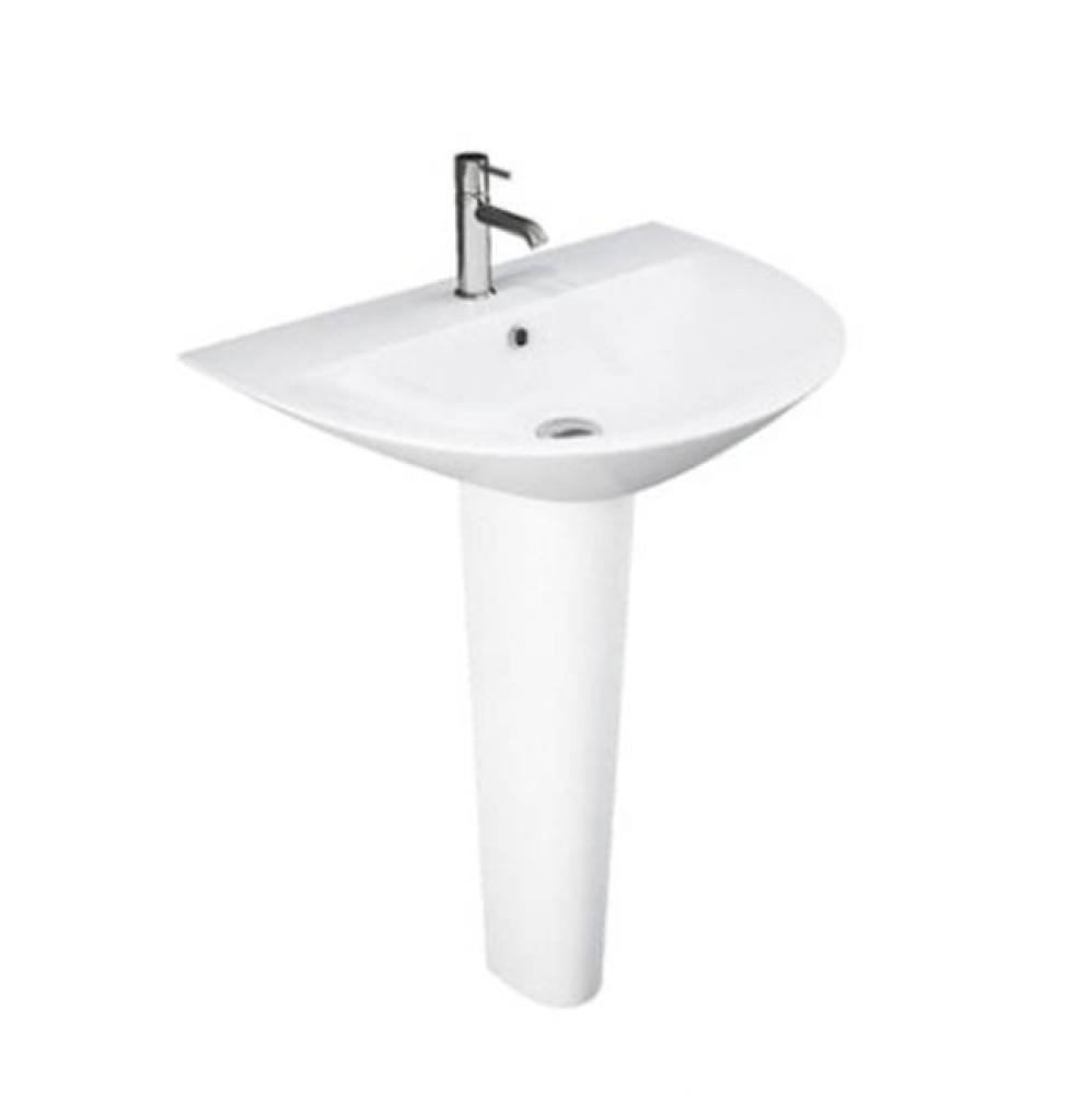 Morning 600 Pedestal Lavatory WHITE, 1-hole