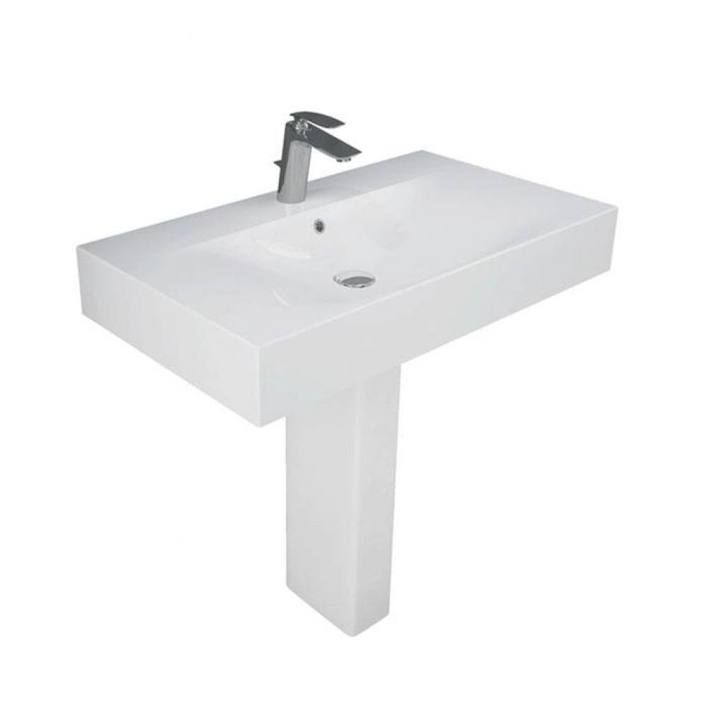 Des 610 Pedestal Lavatory 4'' Centerset , White