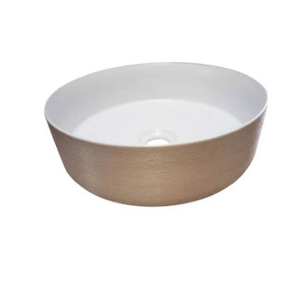 Musgrave 14'' Circular Basin, White with Silver