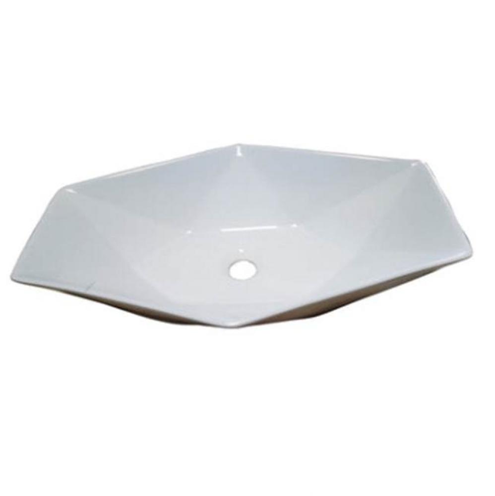 Angelina 25'' Wide Hexagon Basin, White