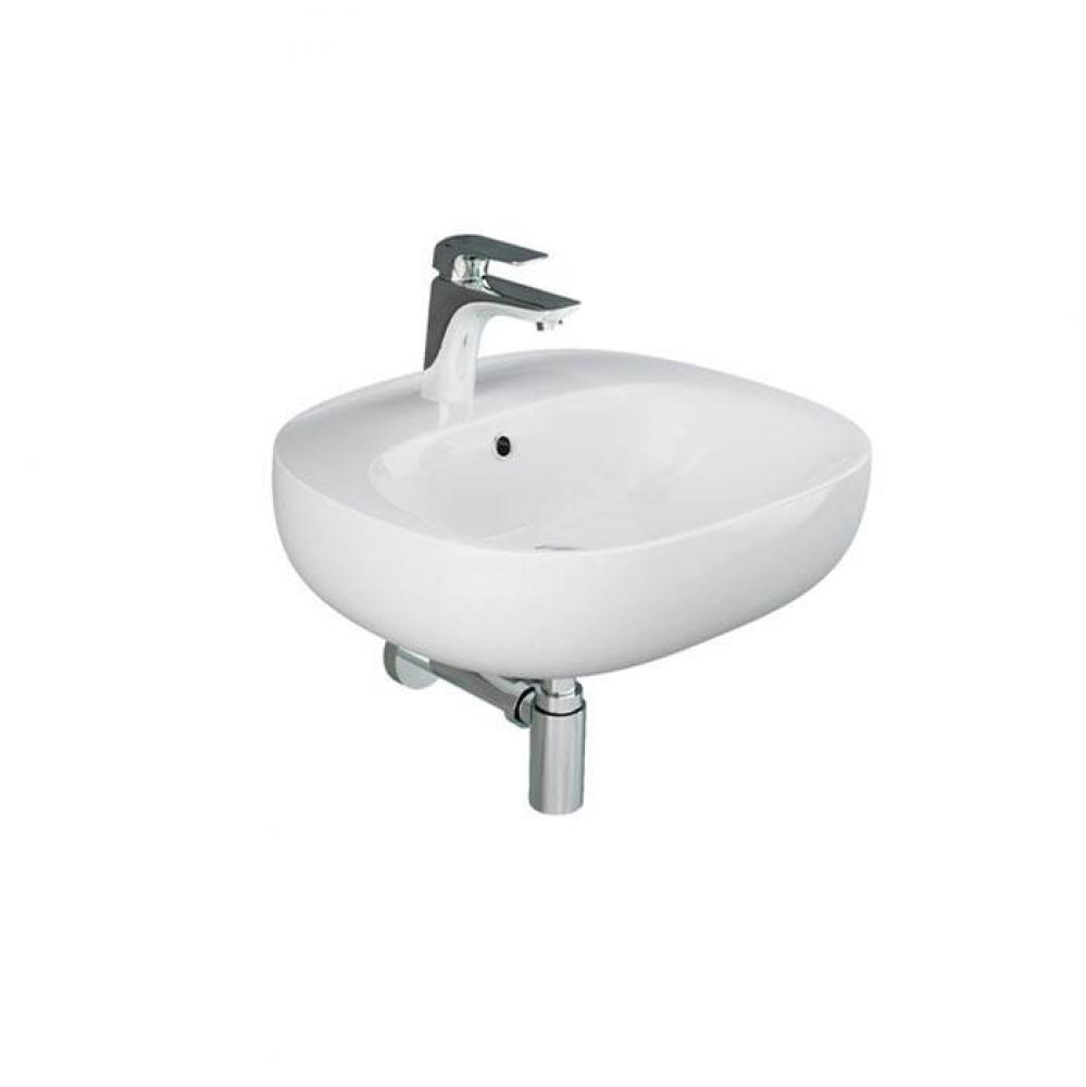 Illusion 500 Wall-Hung Basin 1-hole, WHITE