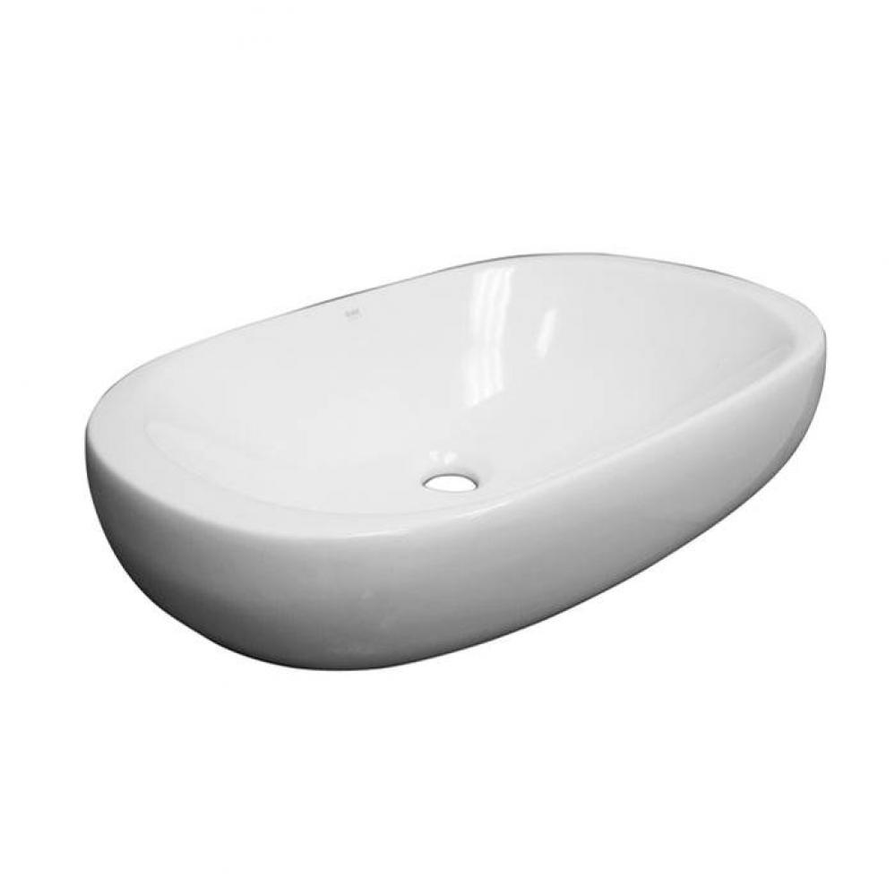 Illusion 23-5/8'' Vessel, NO faucet holes, White