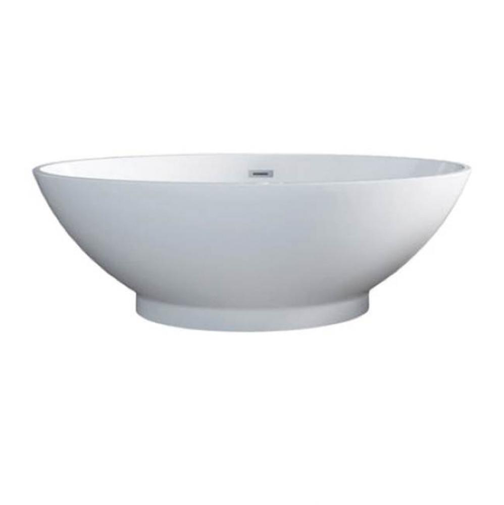 Noelani 66''Oval AC Tub,Matte White W/Internal Drain & OF CP