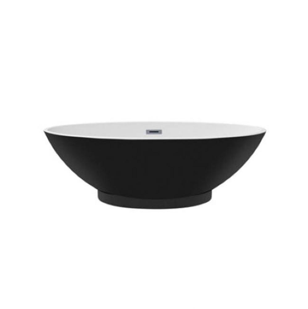 Noelani 66''Oval AC Tub,Matte Black W/Internal Drain & OF CP