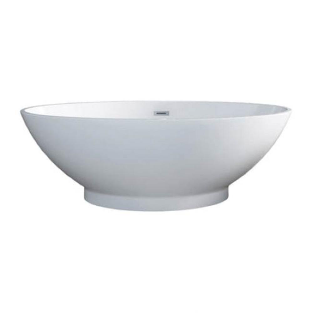 Noelani 66''Oval AC Tub, white W/Internal Drain & OF CP