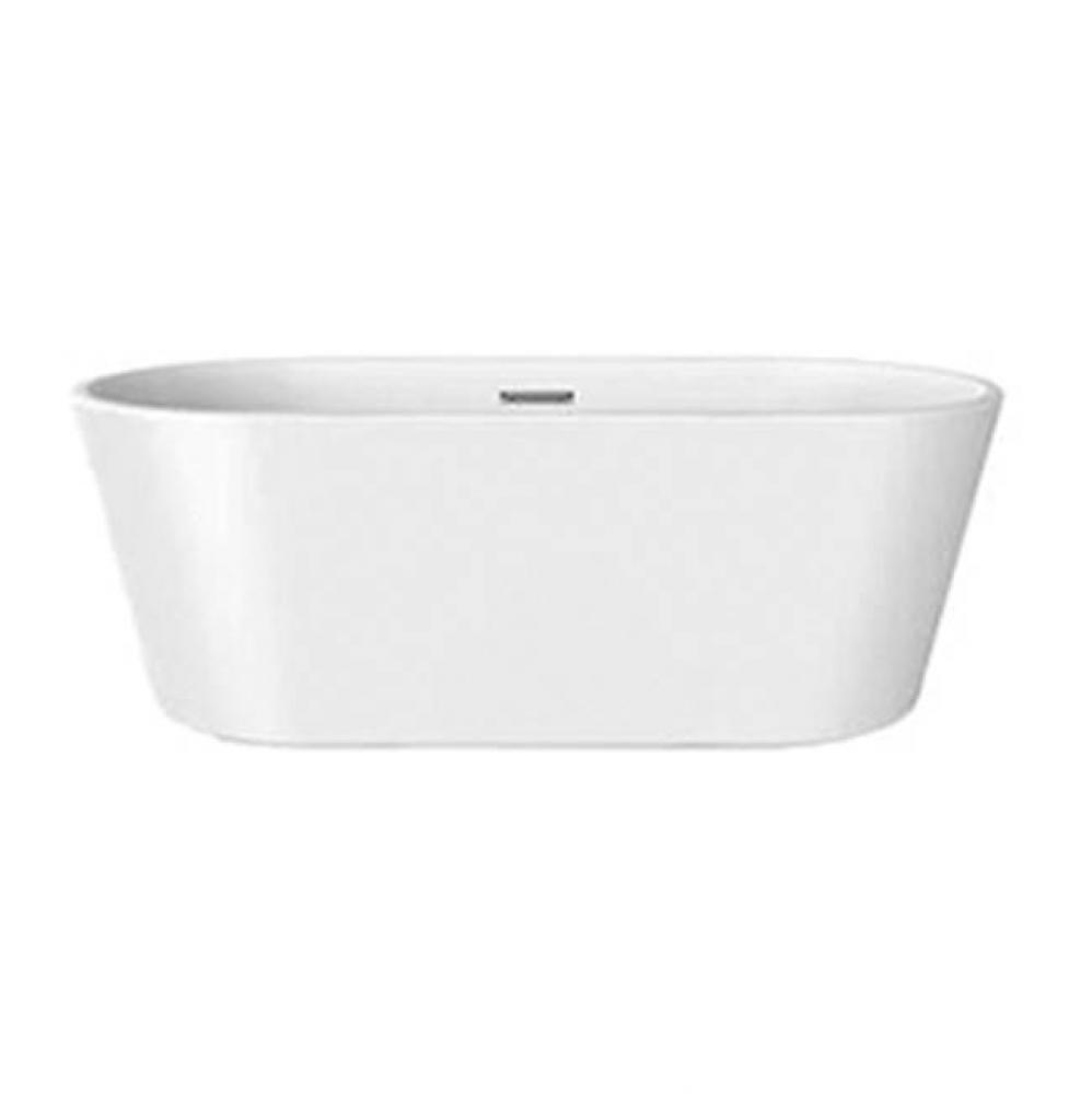 Patrick 67'' AC Tub Matte White W/Internal Drain & OF Chrome