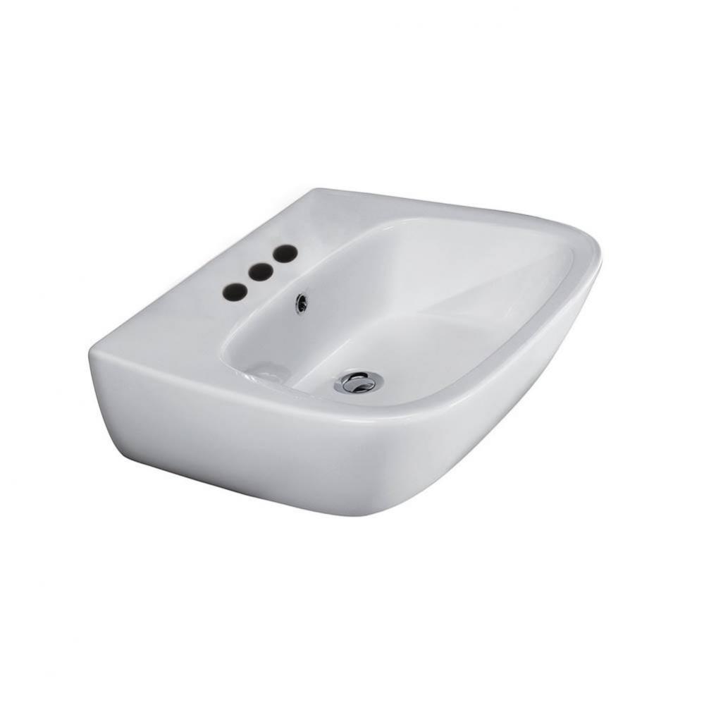 Elena 500 Ped Lav Basin 4'' Center Set, White