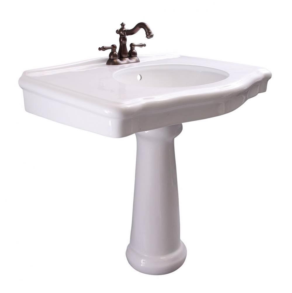 Anders Basin Only w/ 4'' CC Hole,W/ Overflow,White