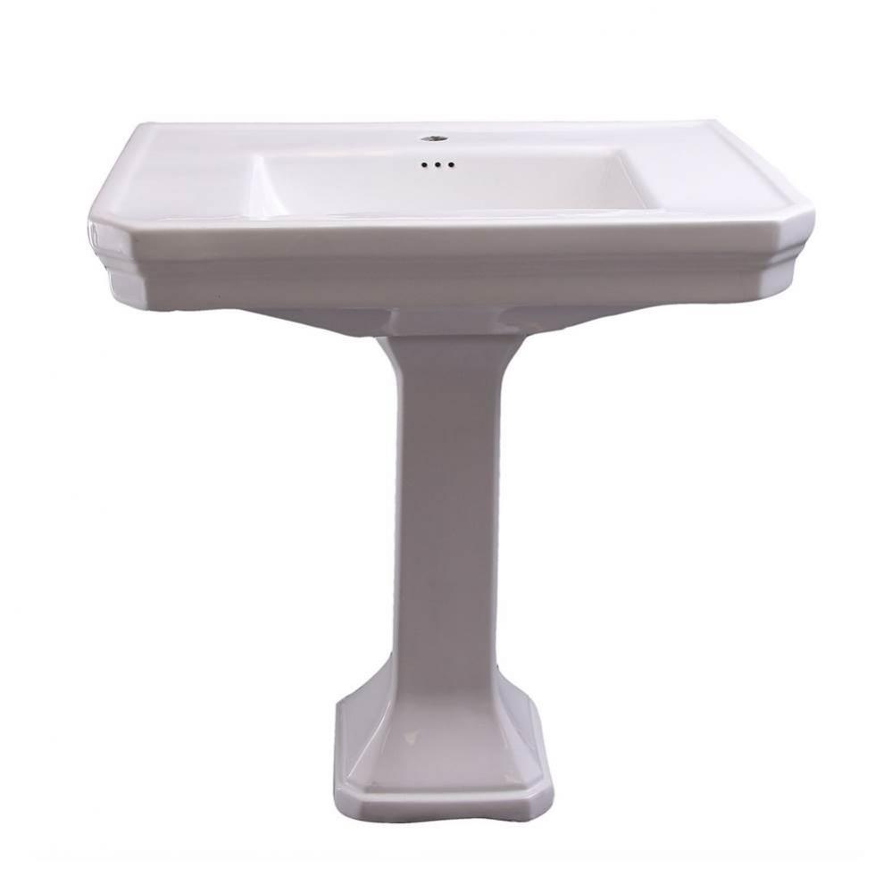 Corbin Basin Only with1-Faucet Hole,W/ Overflow, White