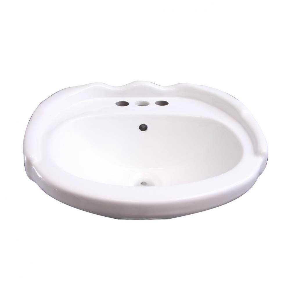 Silvi 20'' Basin Only with 1-Faucet Hole,W/ Overflow,WH