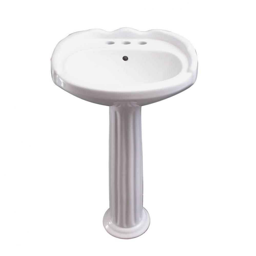 Silvi 20'' Basin Only with 6'' Centerset,W/ Overflow,WH