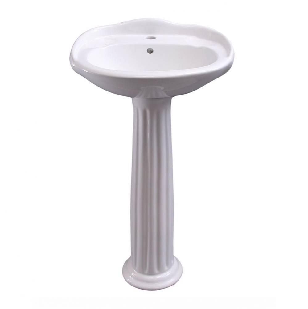 Arianne 19'' Basin Only with 1-Faucet Hole,W/ Overflow,WH