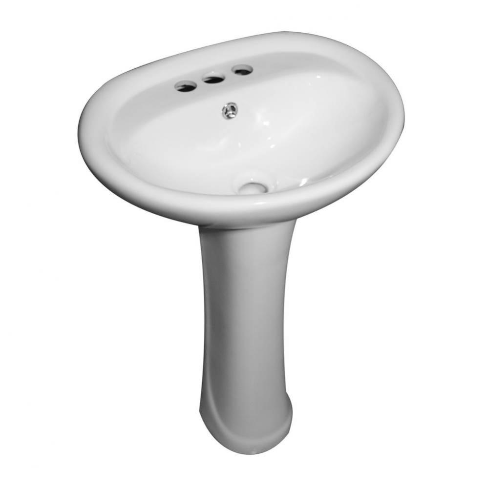 Ashley Basin Only For 4'' CC Faucet Hole, Overflow, White