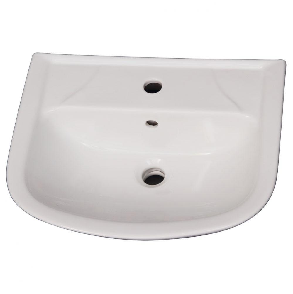 Lara 510 Ped Lav Basin 1 Hole, White