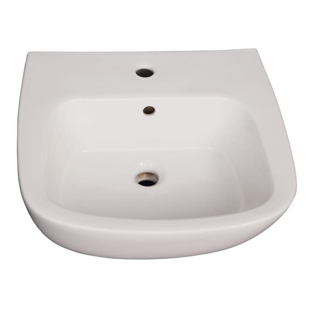 Elena 500 Ped Lav Basin 1 Hole, White