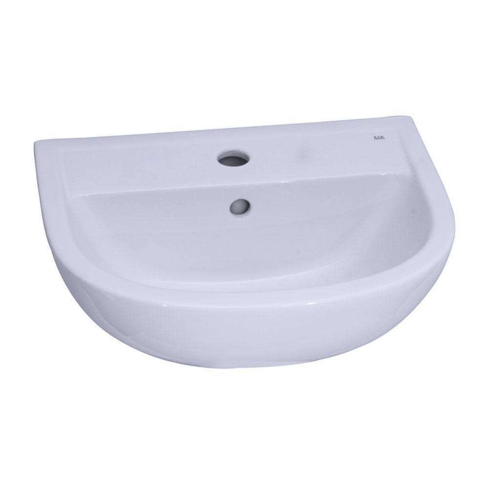 Compact 500 Ped Lav Basin 1 Hole, White